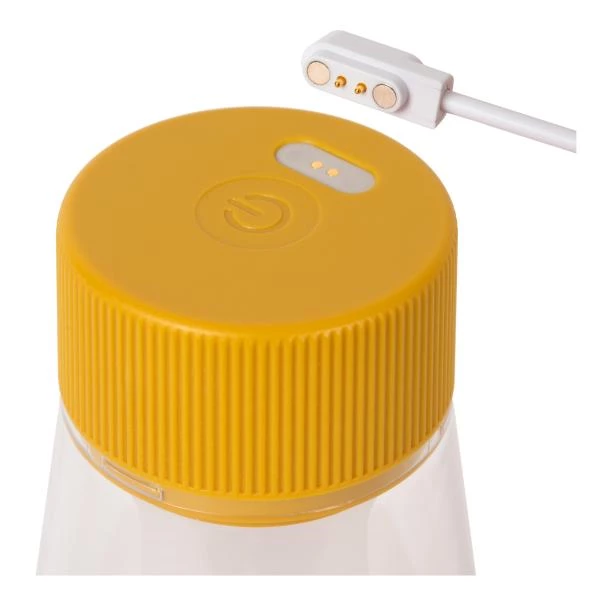 Lucide LORALI - Lampe de table Rechargeable Intérieur/Extérieur - Batterie/Piles - Ø 7,7 cm - LED Dim. - 1x1,2W 2600K/3000K - IP44 - Jaune Ocre - détail 6